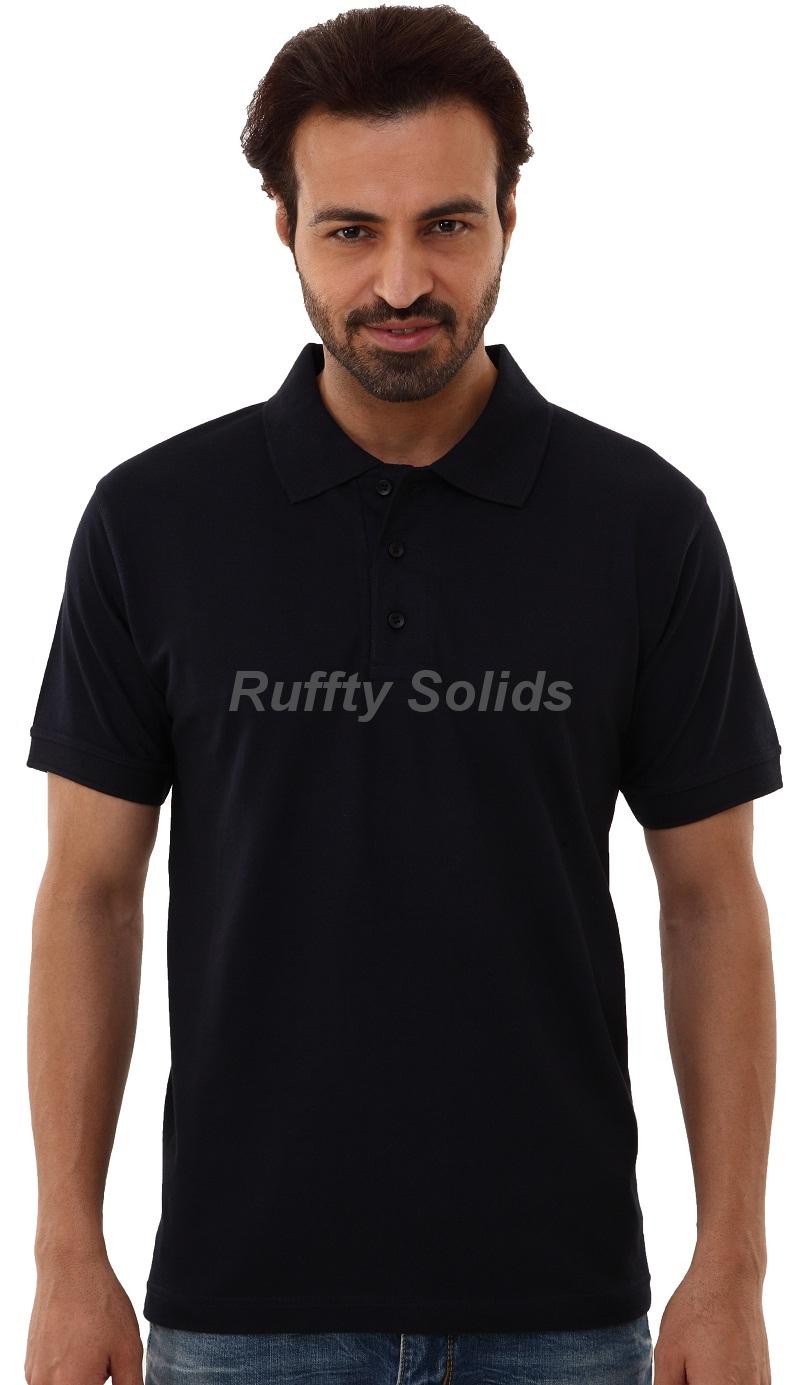 Ruffty Cotton Solid Polo T Shirt
