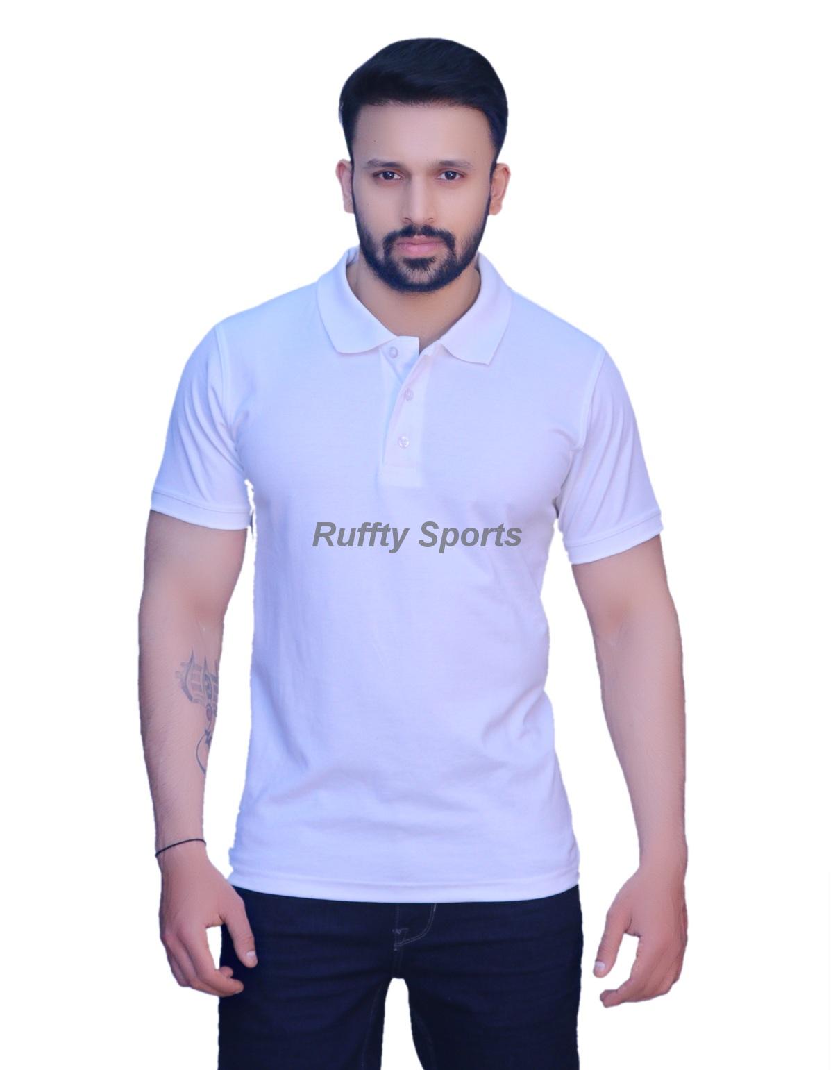 Ruffty Sports Solid Polycotton Polo T Shirt