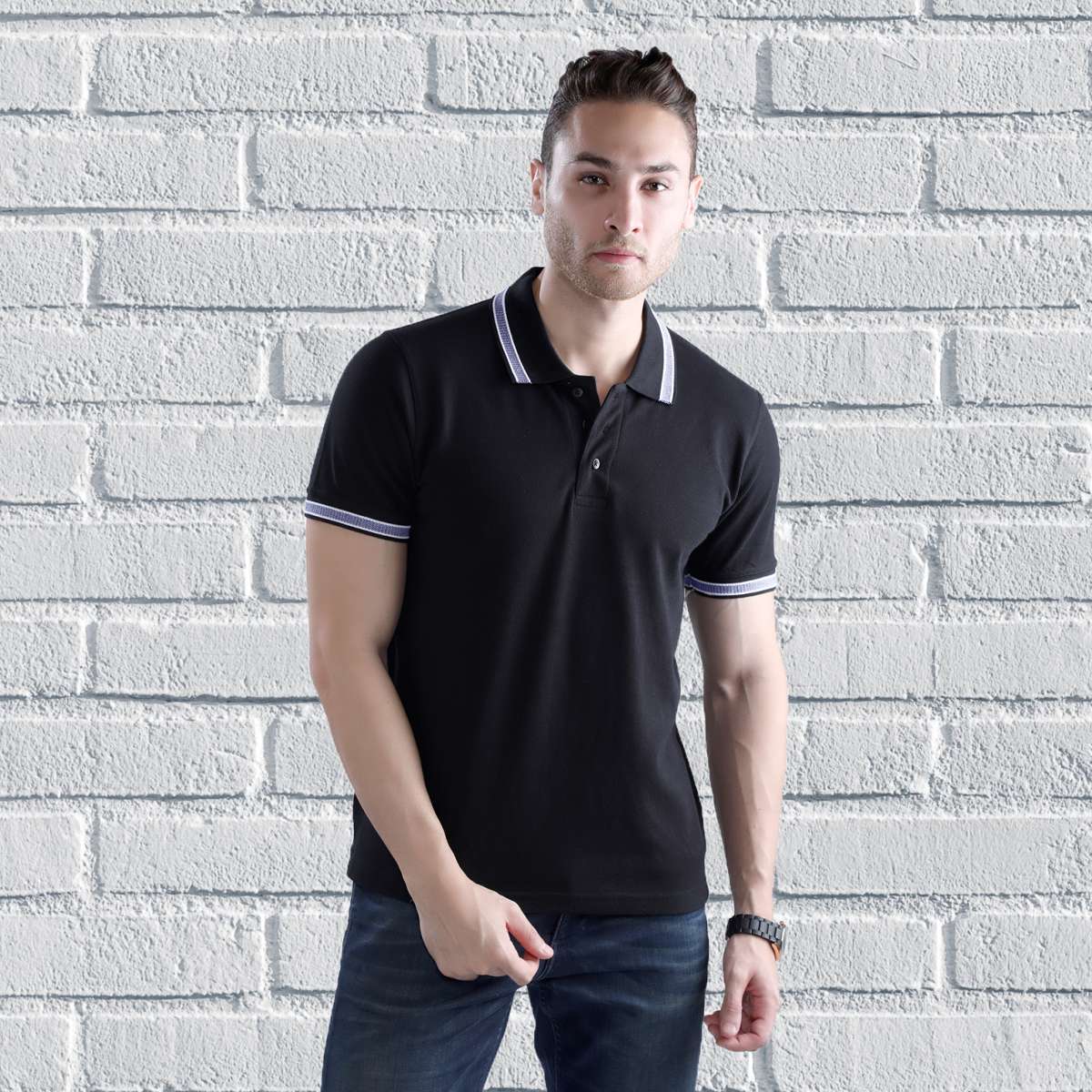 Wildhorn Cotton Tipping Polo T Shirt